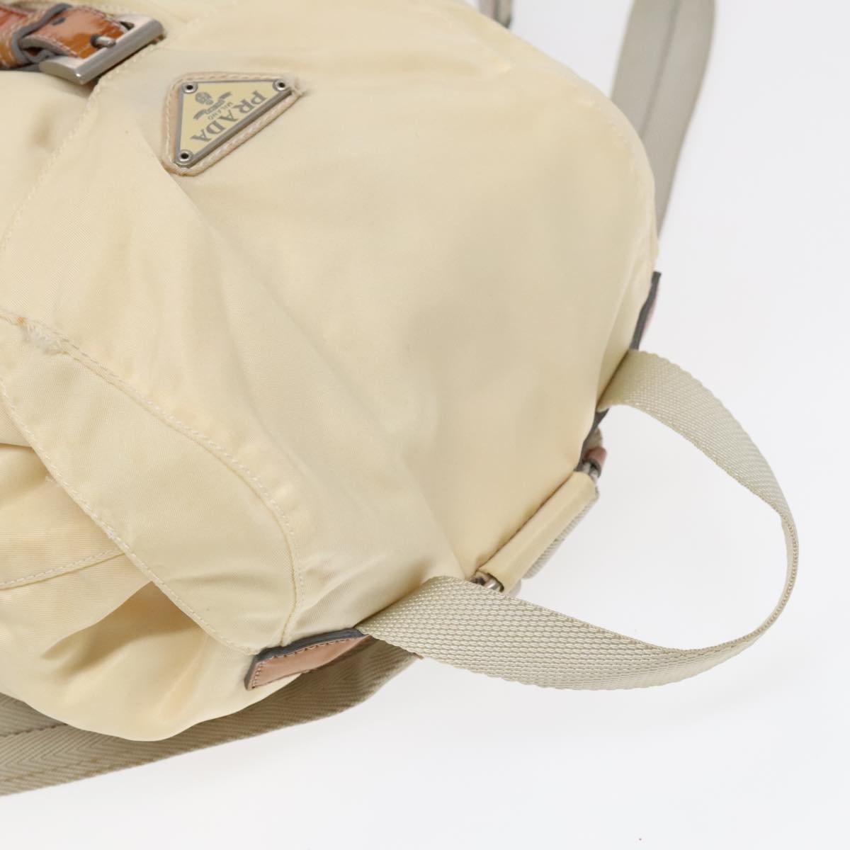 PRADA Backpack Nylon Beige Auth bs18141