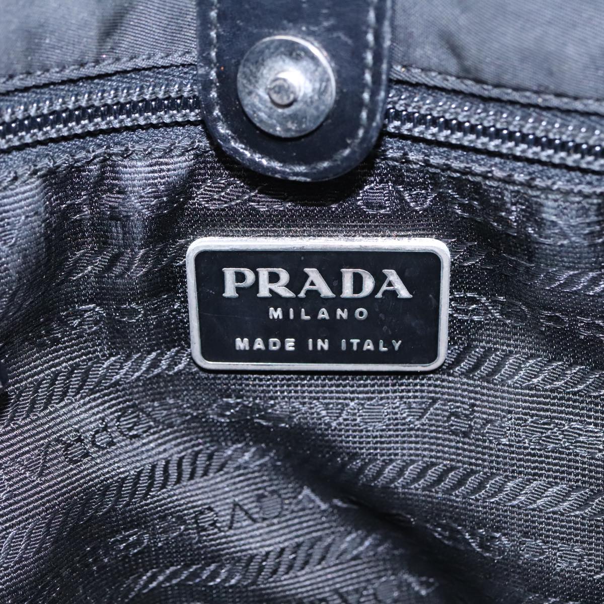 PRADA Hand Bag Nylon Black Auth bs18143