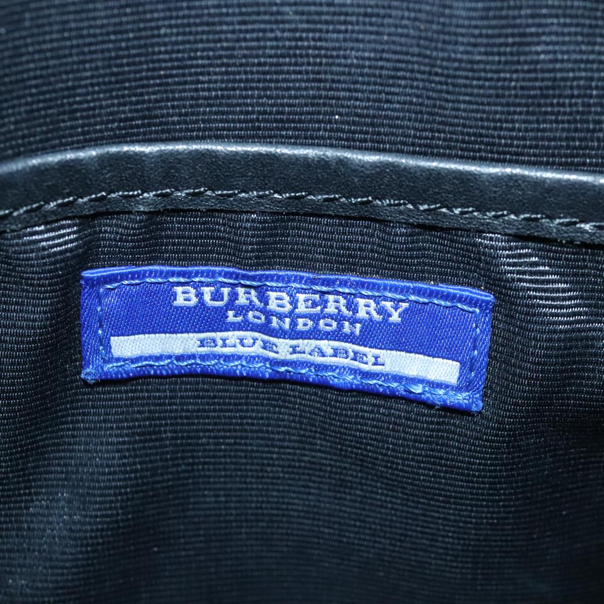 BURBERRY Nova Check Blue Label Shoulder Bag Canvas Black Auth bs18153