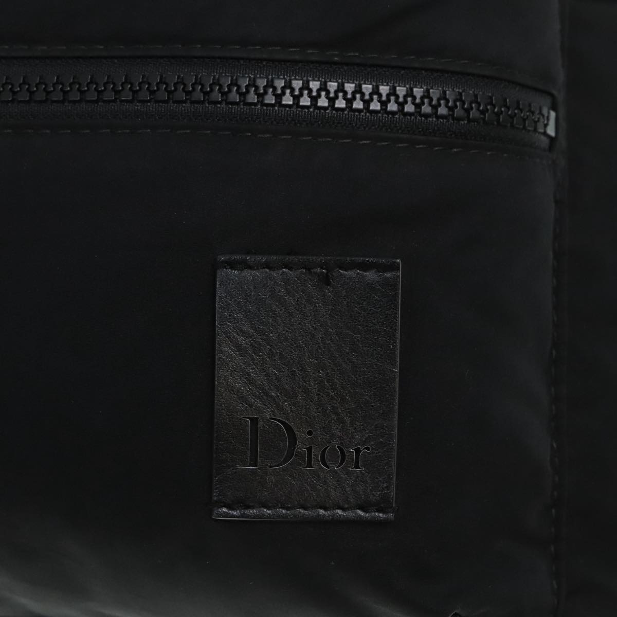 Christian Dior Backpack Nylon Black Silver Auth bs18172