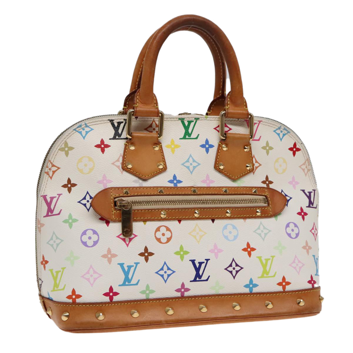 LOUIS VUITTON Monogram Multicolor Alma Hand Bag White M92647 LV Auth bs18193