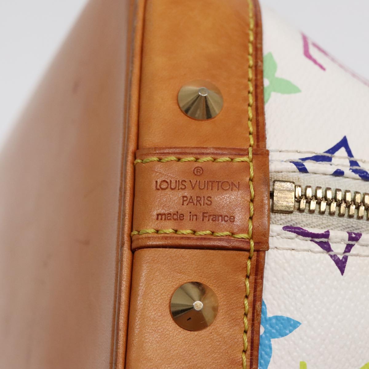 LOUIS VUITTON Monogram Multicolor Alma Hand Bag White M92647 LV Auth bs18193