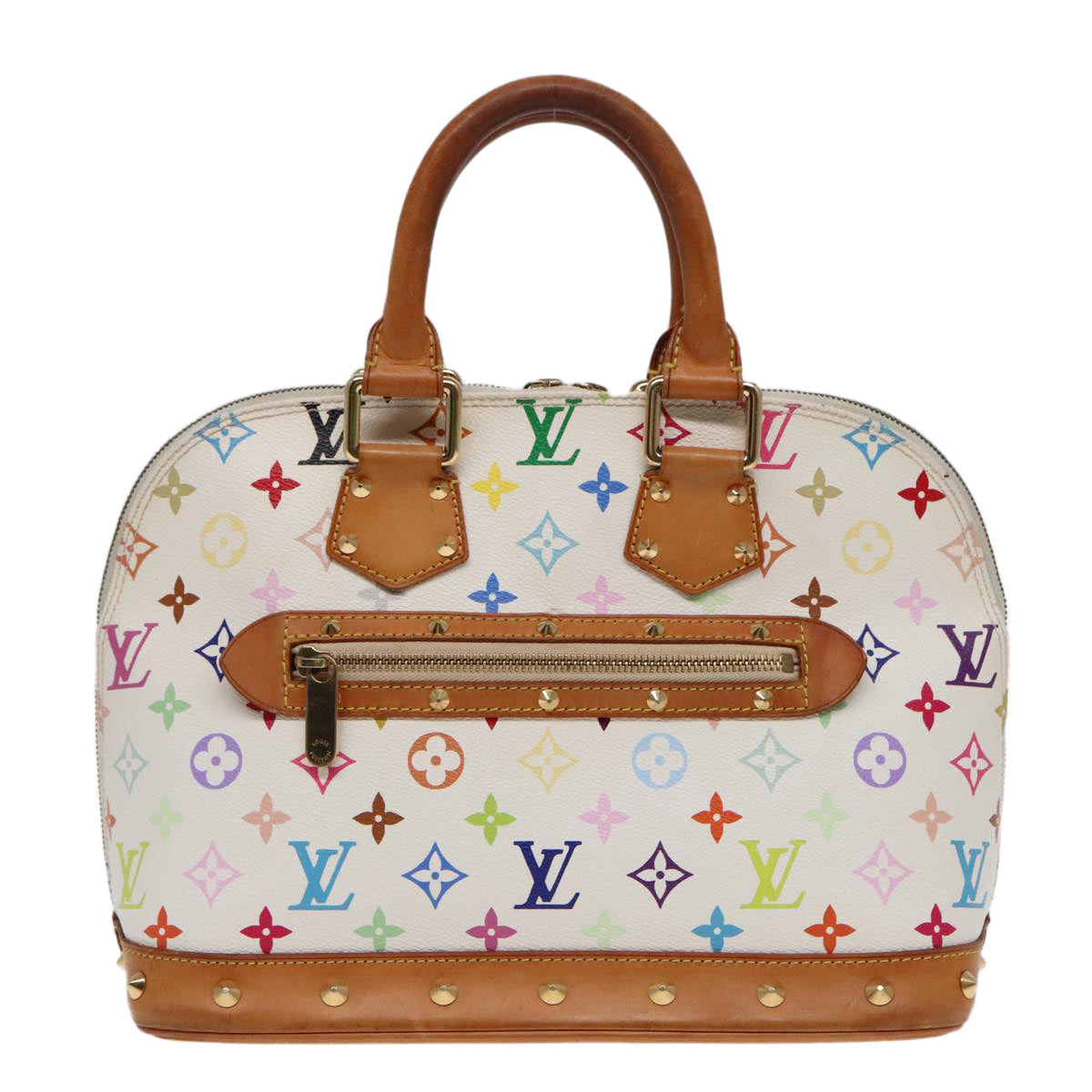 LOUIS VUITTON Monogram Multicolor Alma Hand Bag White M92647 LV Auth bs18193