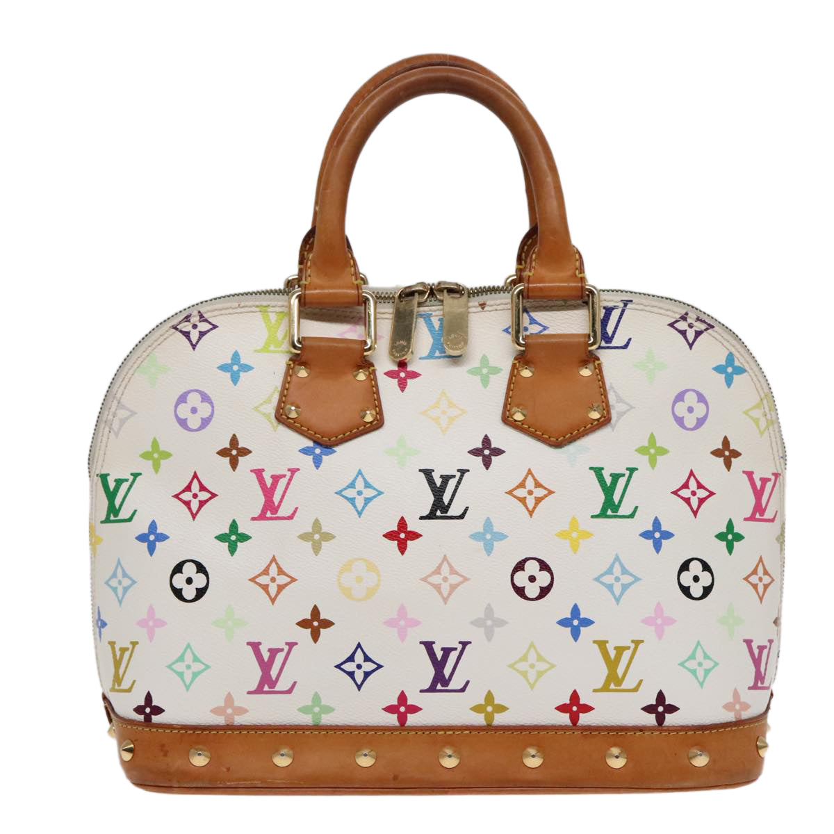 LOUIS VUITTON Monogram Multicolor Alma Hand Bag White M92647 LV Auth bs18193