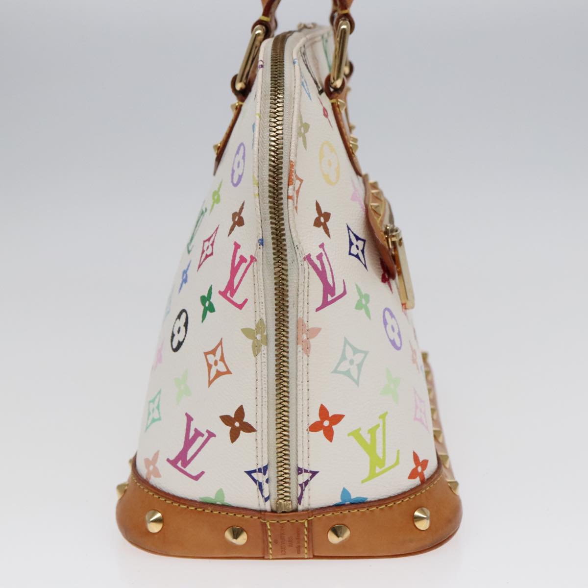 LOUIS VUITTON Monogram Multicolor Alma Hand Bag White M92647 LV Auth bs18193