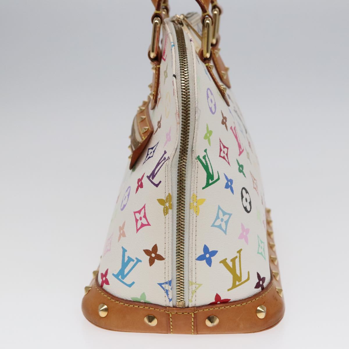 LOUIS VUITTON Monogram Multicolor Alma Hand Bag White M92647 LV Auth bs18193