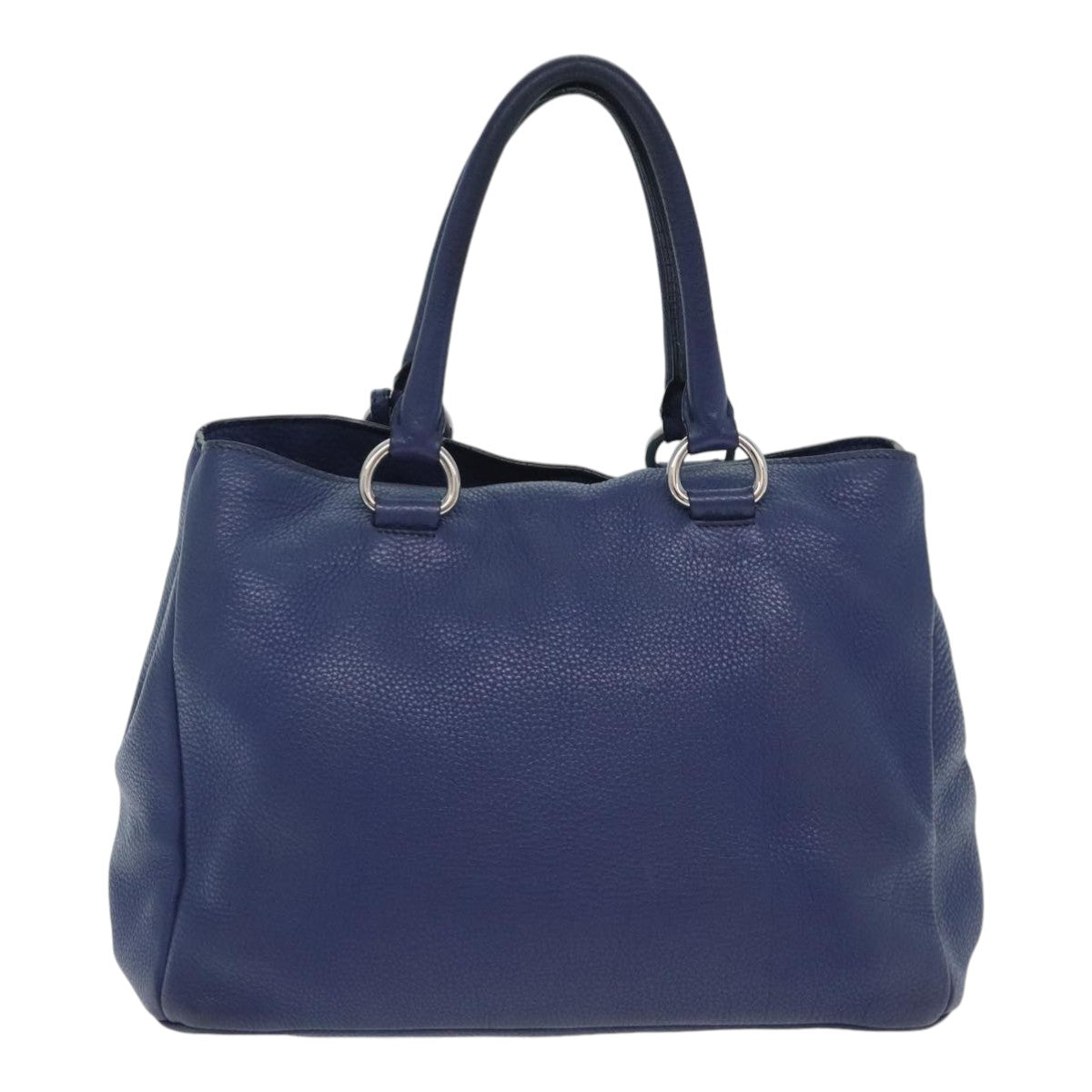 PRADA Hand Bag Leather 2way Navy Auth bs18200