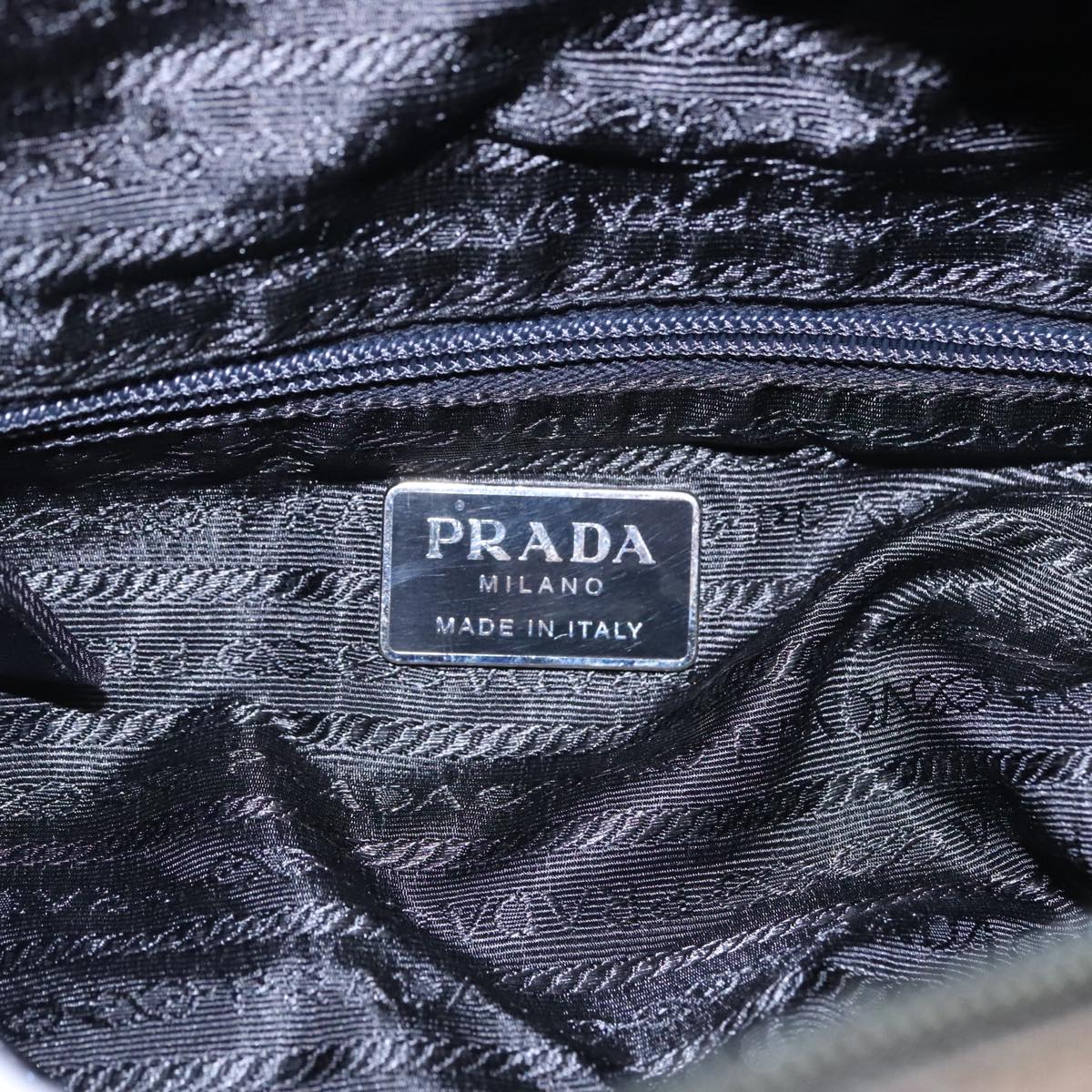 PRADA Hand Bag Nylon Khaki Auth bs18208