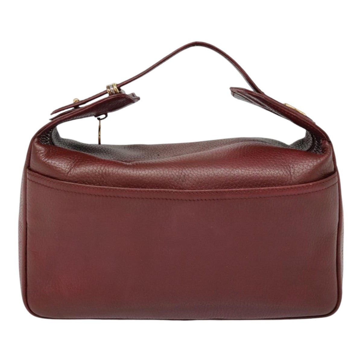 CARTIER Must Line Hand Bag Leather Bordeaux Auth bs18220