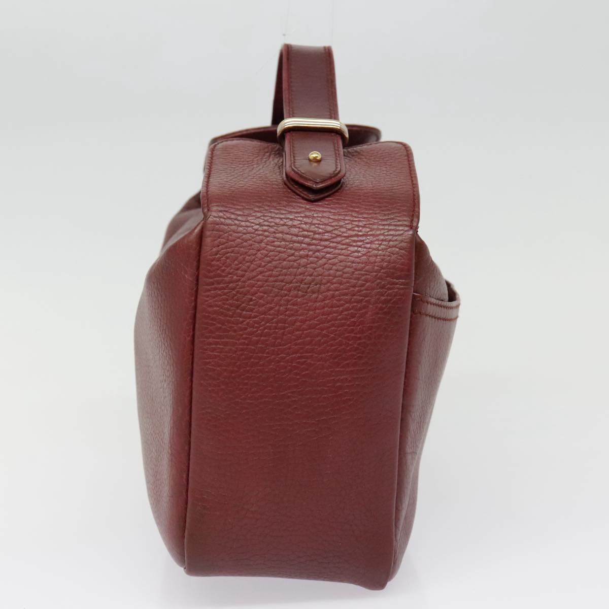 CARTIER Must Line Hand Bag Leather Bordeaux Auth bs18220