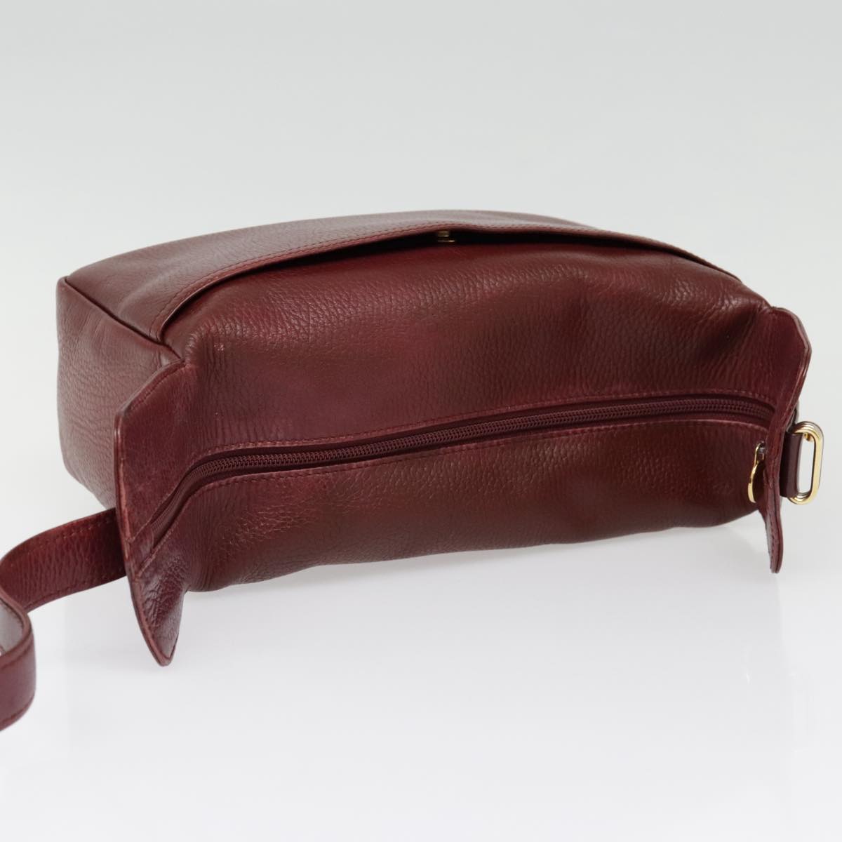 CARTIER Must Line Hand Bag Leather Bordeaux Auth bs18220