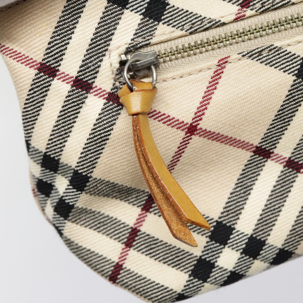 BURBERRY Nova Check Blue Label Shoulder Bag Canvas Beige Auth bs18240