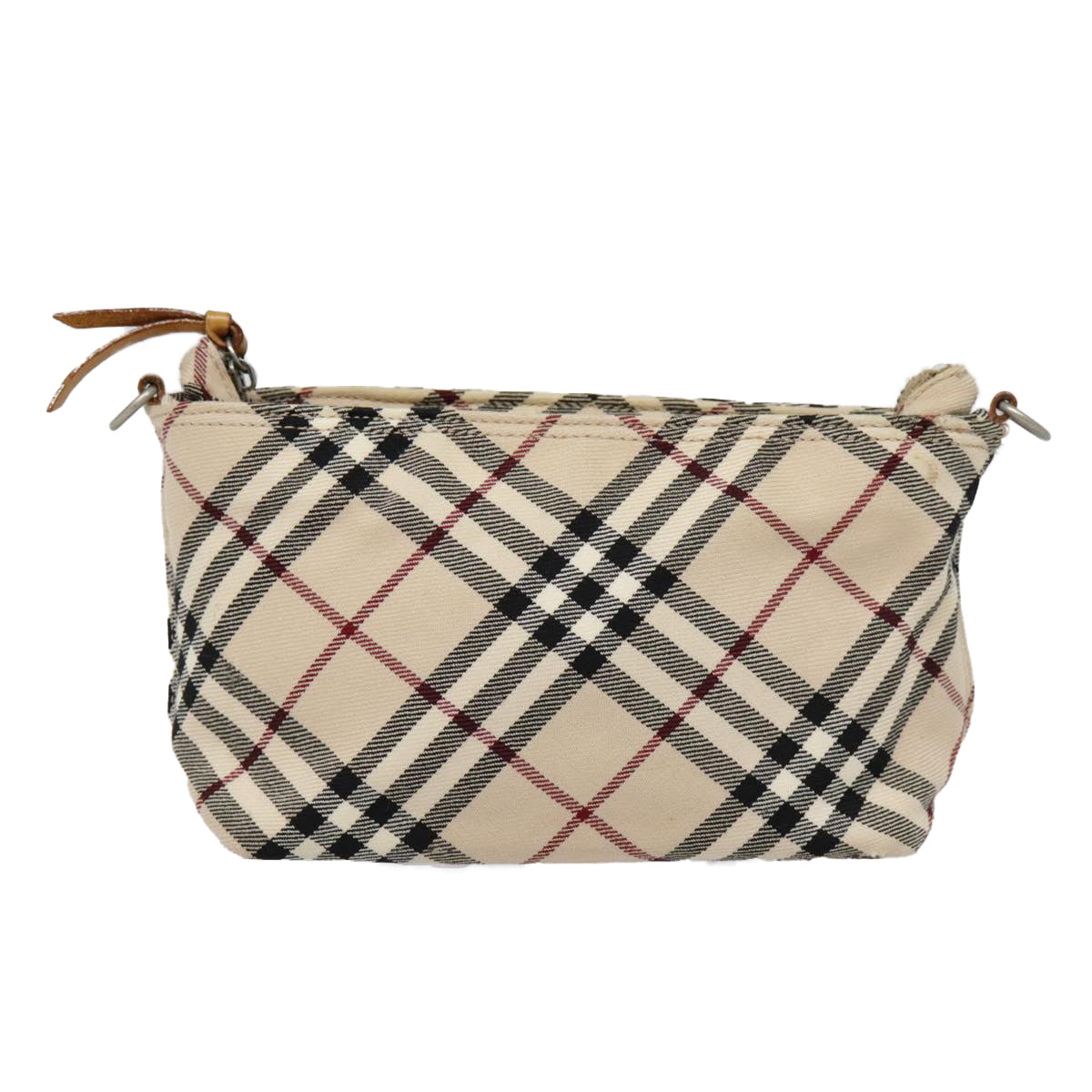 BURBERRY Nova Check Blue Label Shoulder Bag Canvas Beige Auth bs18240