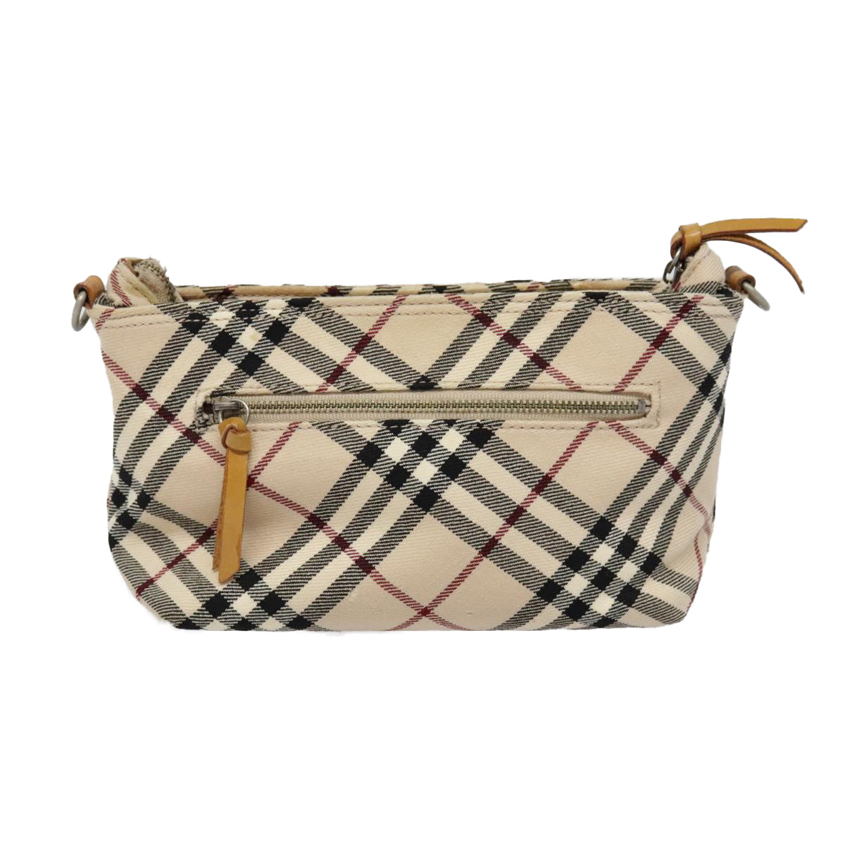 BURBERRY Nova Check Blue Label Shoulder Bag Canvas Beige Auth bs18240