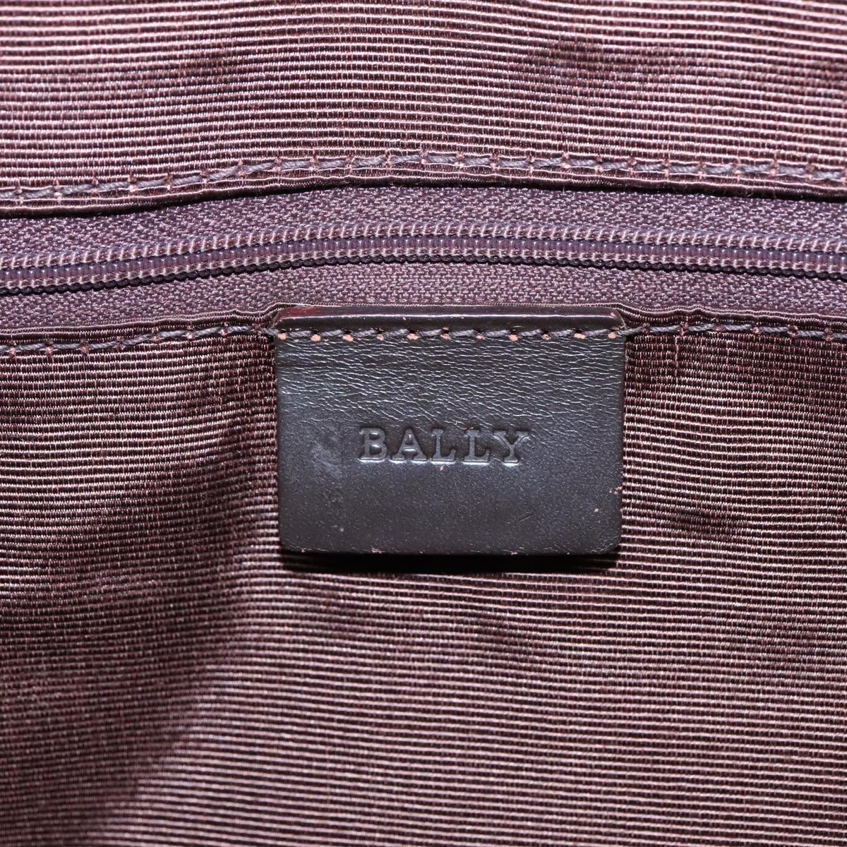 BALLY Tote Bag Canvas Leather Pink Brown Silver Auth bs18249