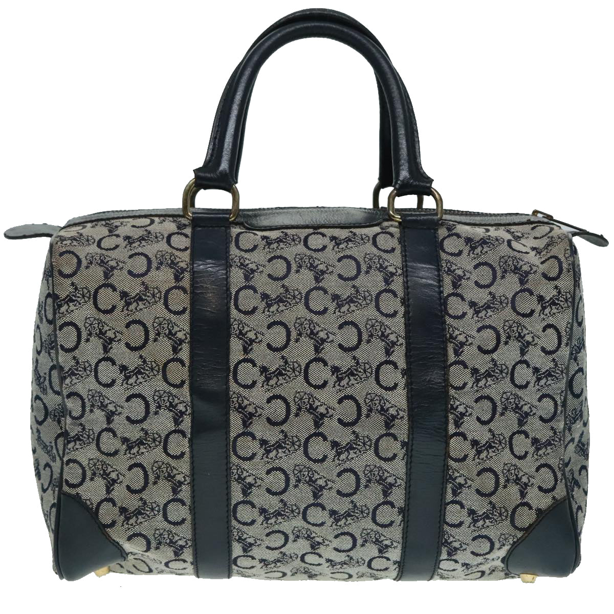 CELINE C Macadam Canvas Boston Bag Navy Auth bs18257