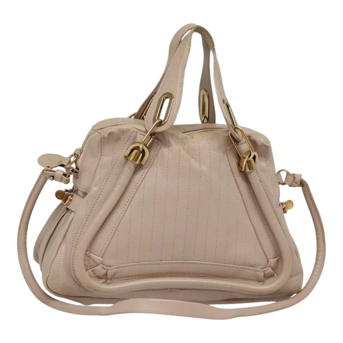 Chloe Paraty Hand Bag Leather 2way Pink Auth bs18260