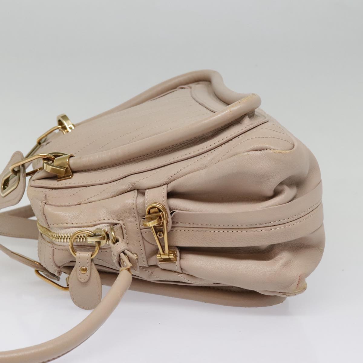 Chloe Paraty Hand Bag Leather 2way Pink Auth bs18260