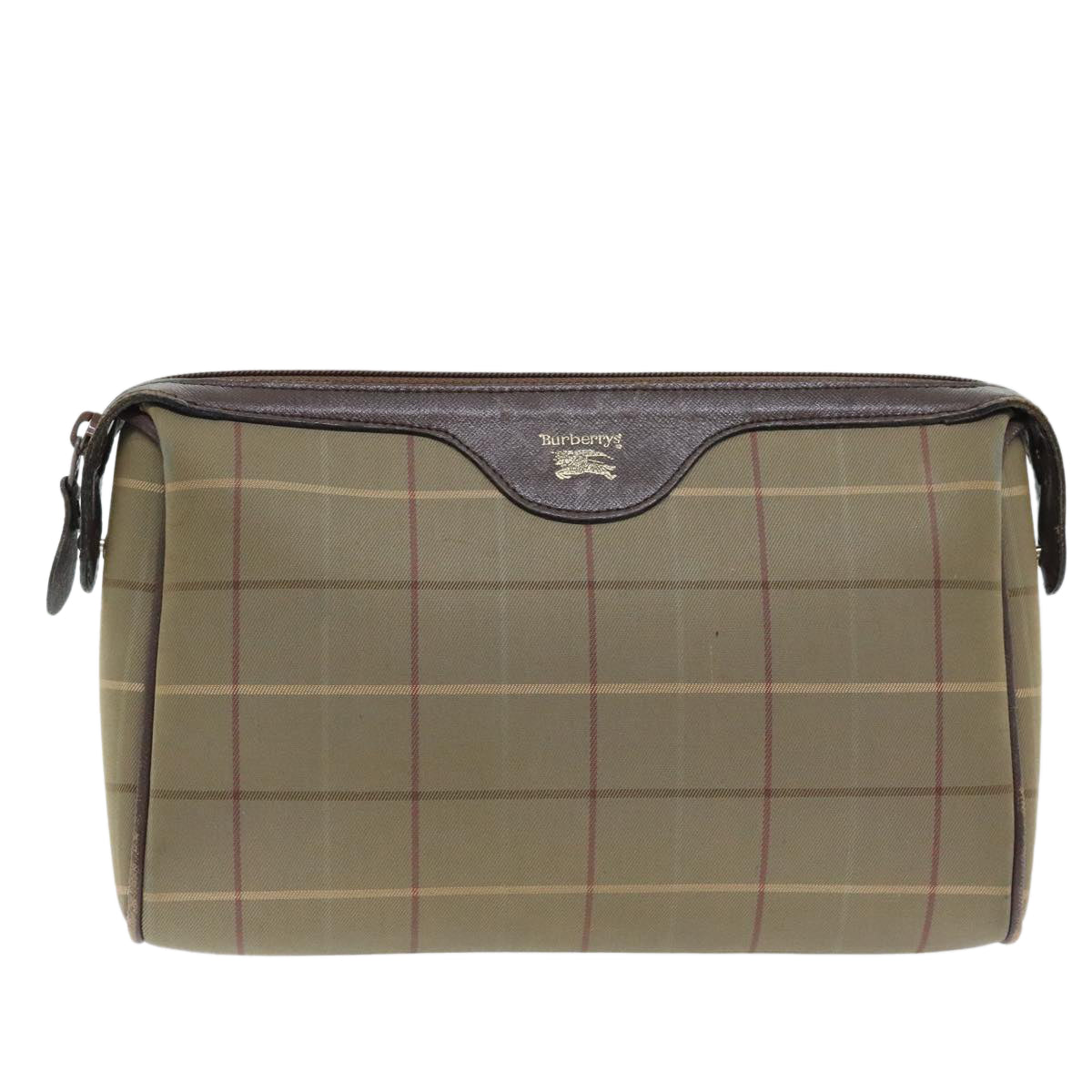 Burberrys Nova Check Clutch Bag Canvas Brown Auth bs18261