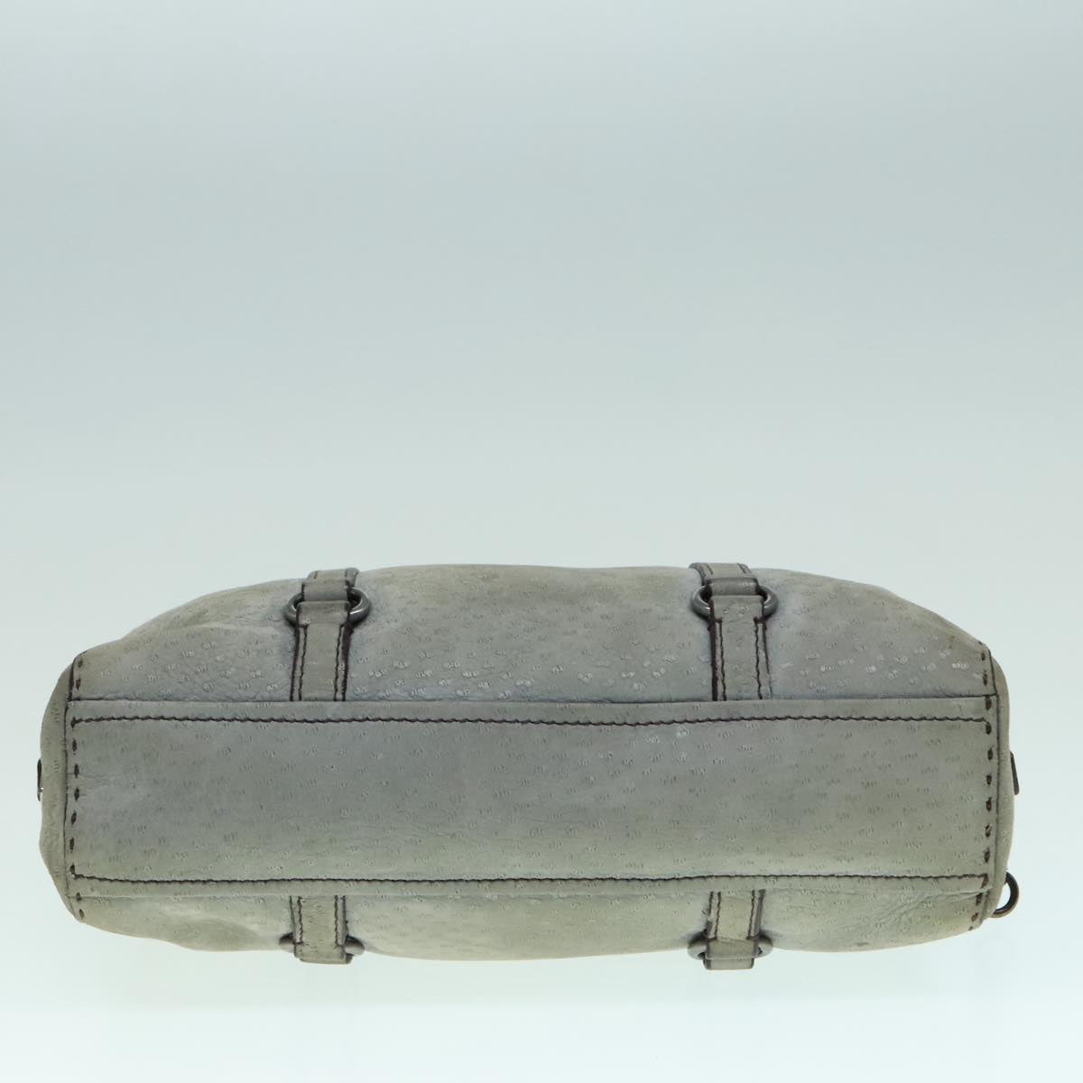 PRADA Hand Bag Suede Gray Silver Auth bs18312