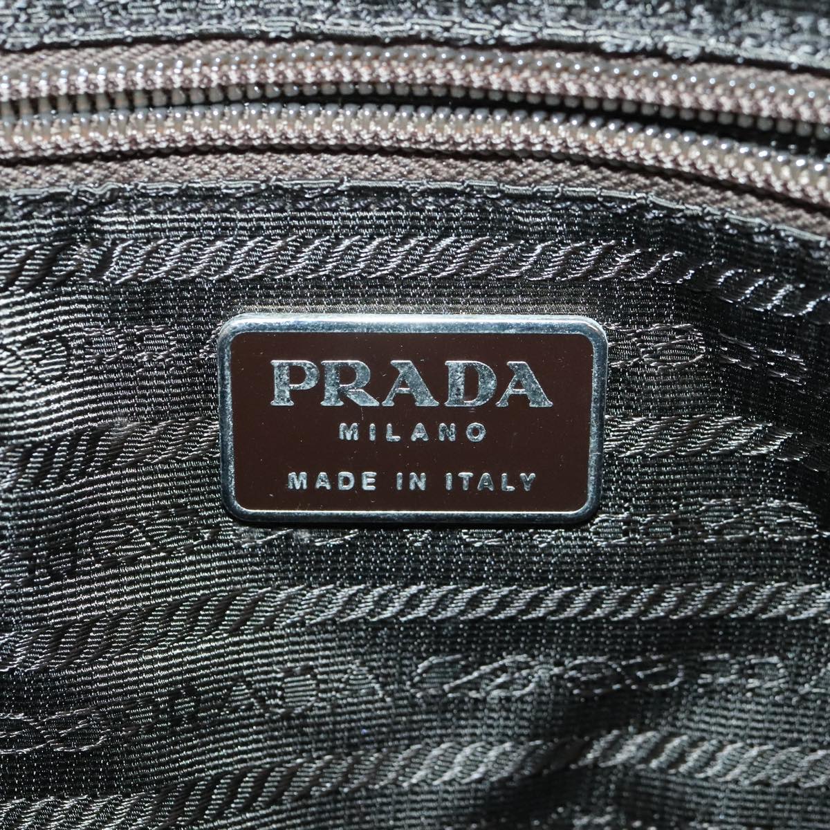 PRADA Hand Bag Nylon Green Silver Auth bs18315