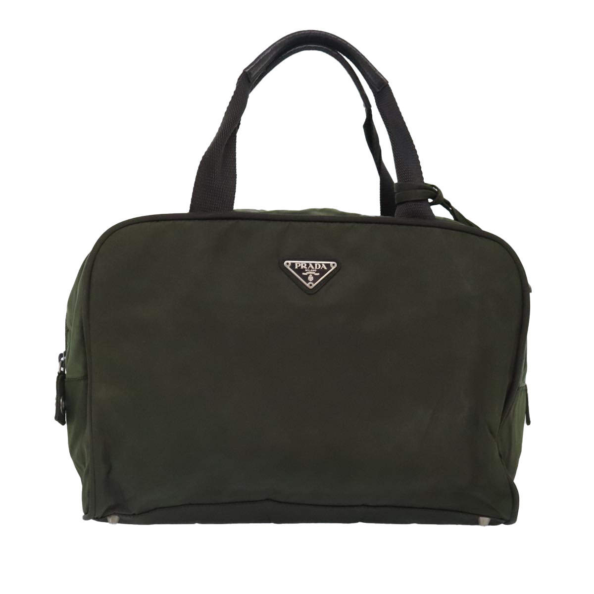 PRADA Hand Bag Nylon Green Silver Auth bs18315