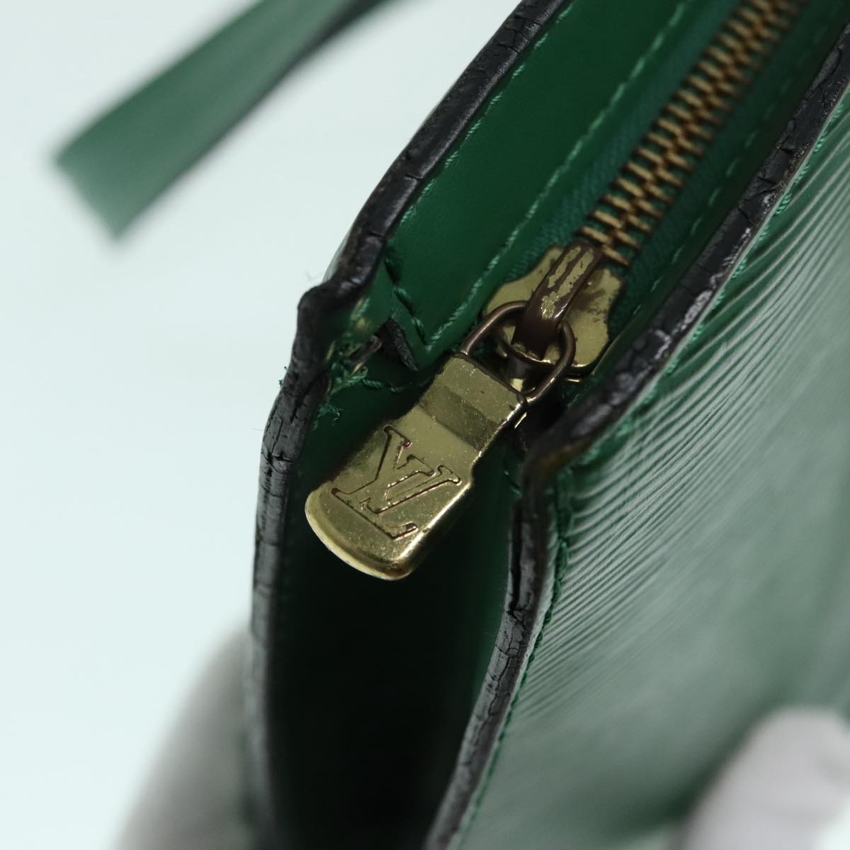 LOUIS VUITTON Epi Saint Jacques Hand Bag Green M52274 LV Auth bs18337