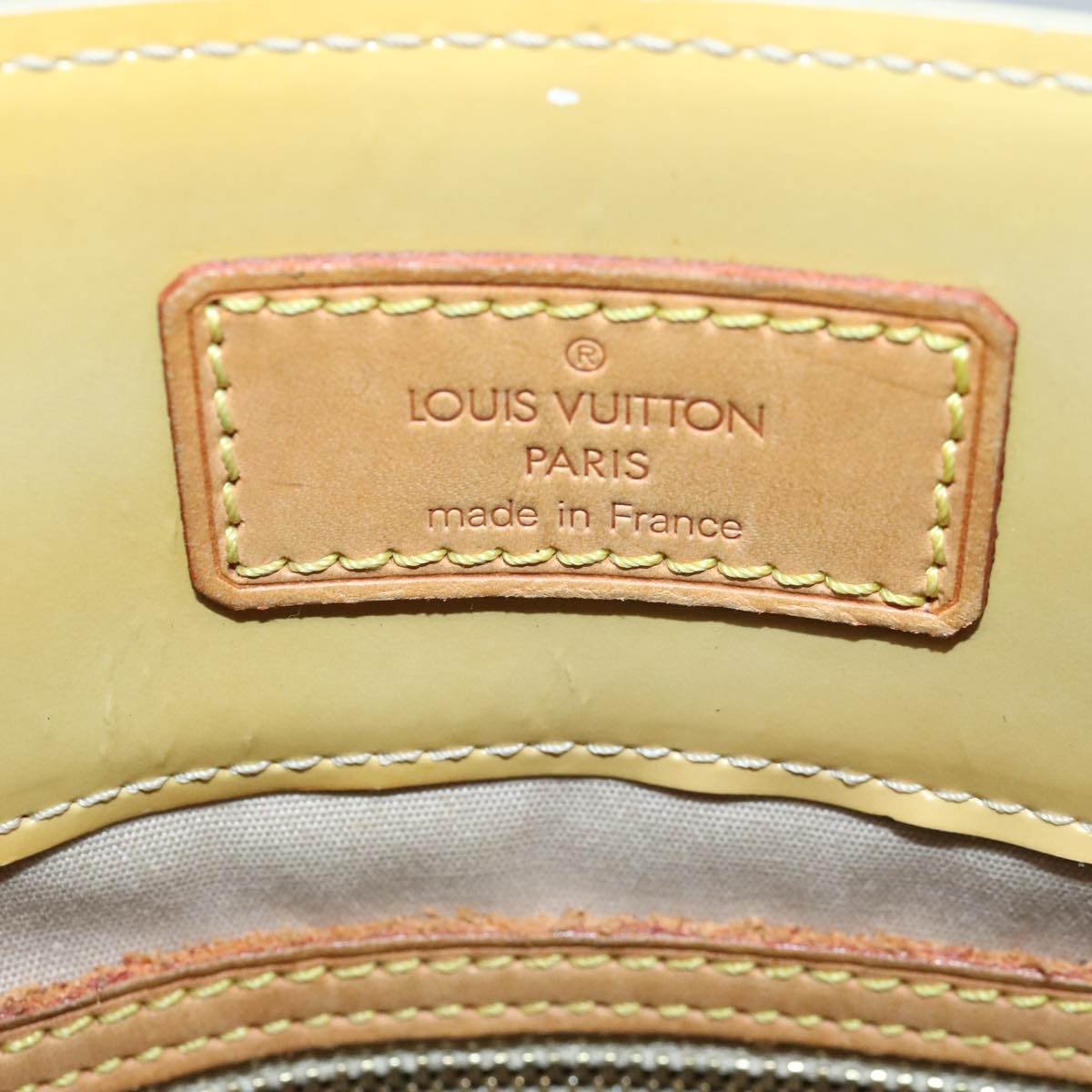 LOUIS VUITTON Monogram Vernis Reade MM Hand Bag Beige M91141 LV Auth bs18355