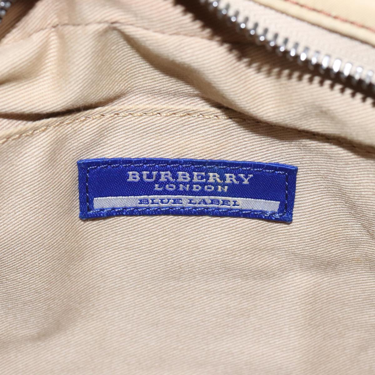 BURBERRY Blue Label Shoulder Bag Nylon Beige Auth bs18371