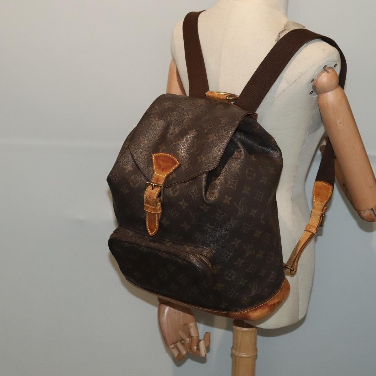 LOUIS VUITTON Monogram Montsouris GM Backpack M51135 LV Auth bs18391