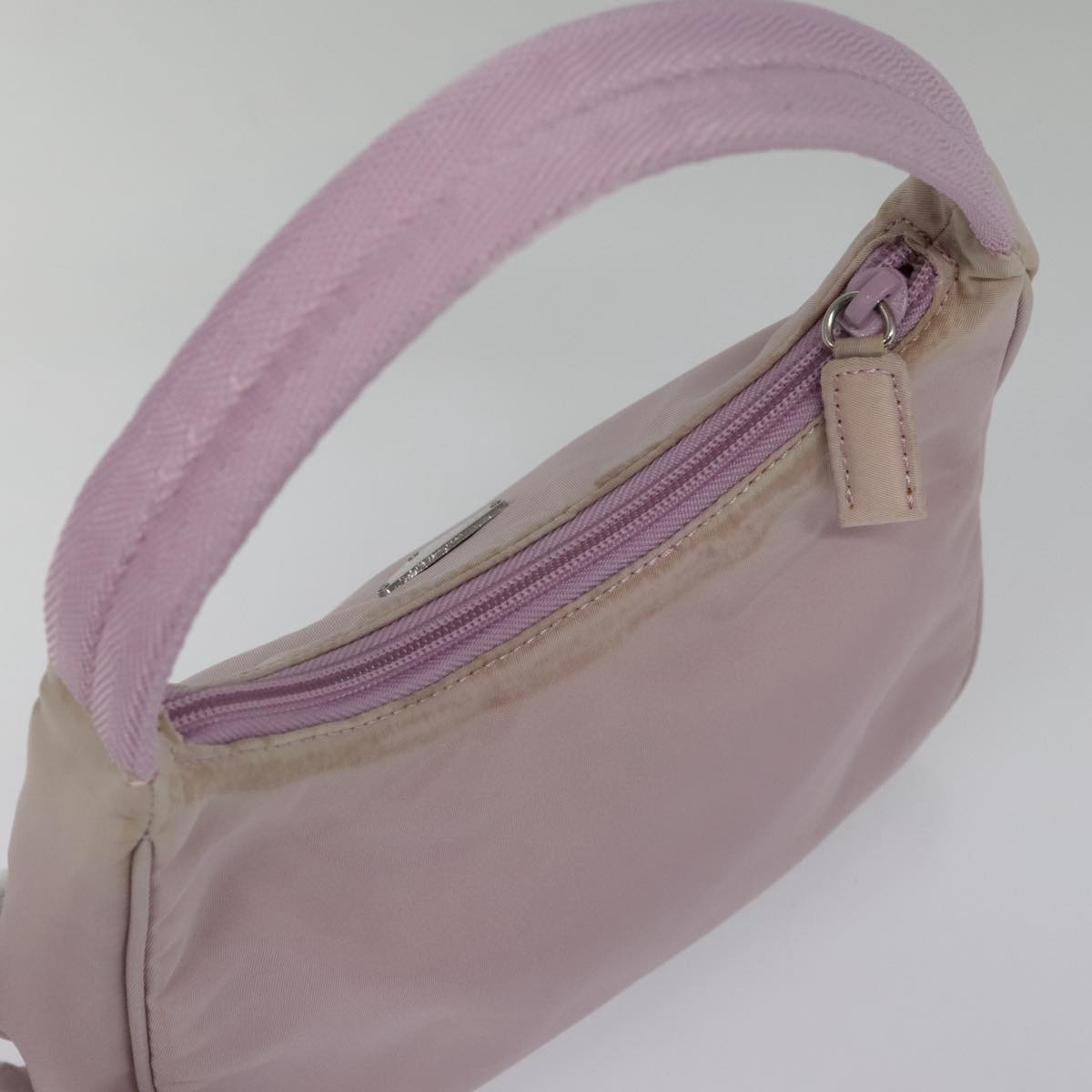 PRADA Mini Hand Bag Nylon Pink Auth bs18406