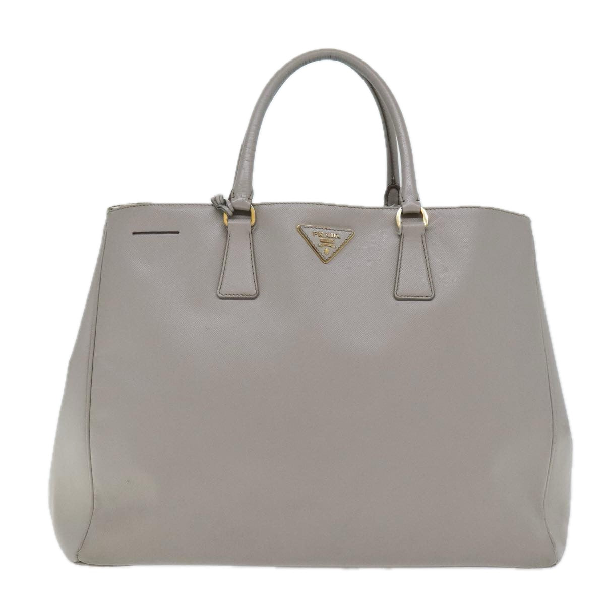 PRADA Galleria Hand Bag Safiano leather Gray Gold Auth bs18424