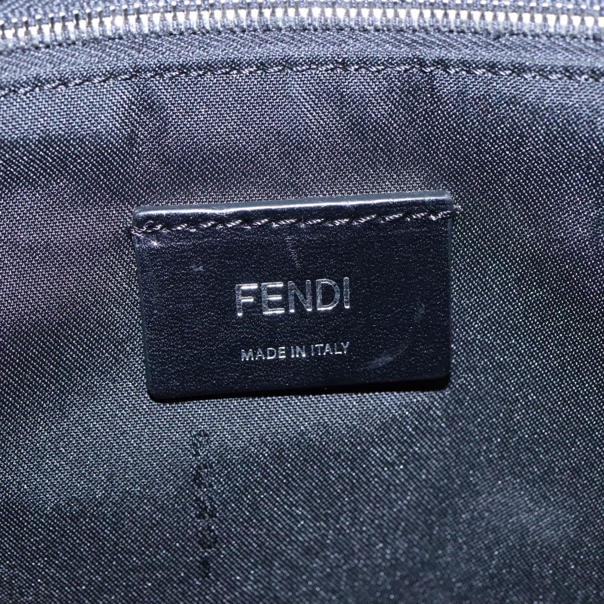 FENDI Backpack Nylon Navy Silver Auth bs18443