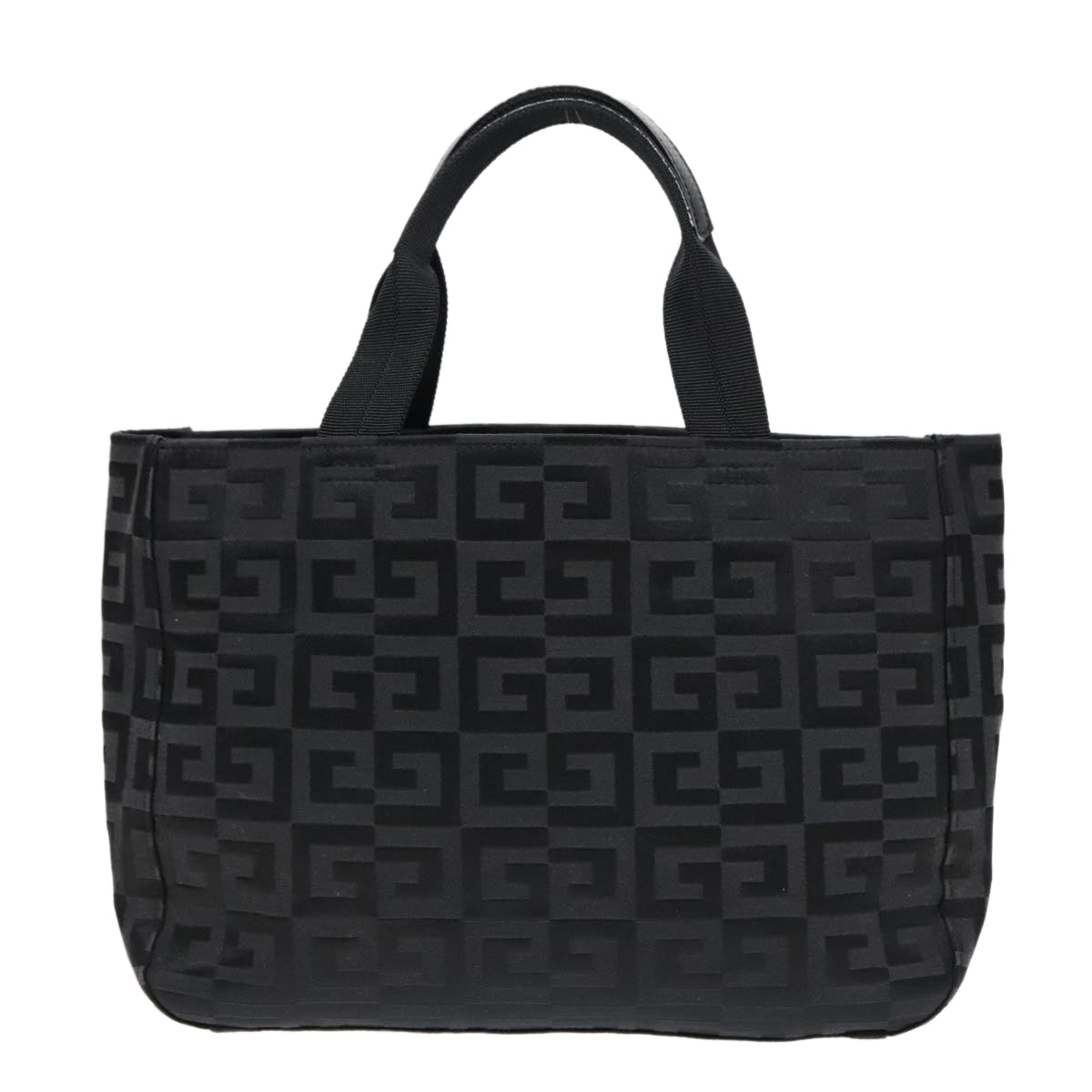 GIVENCHY Tote Bag Canvas Black Silver Auth bs18466