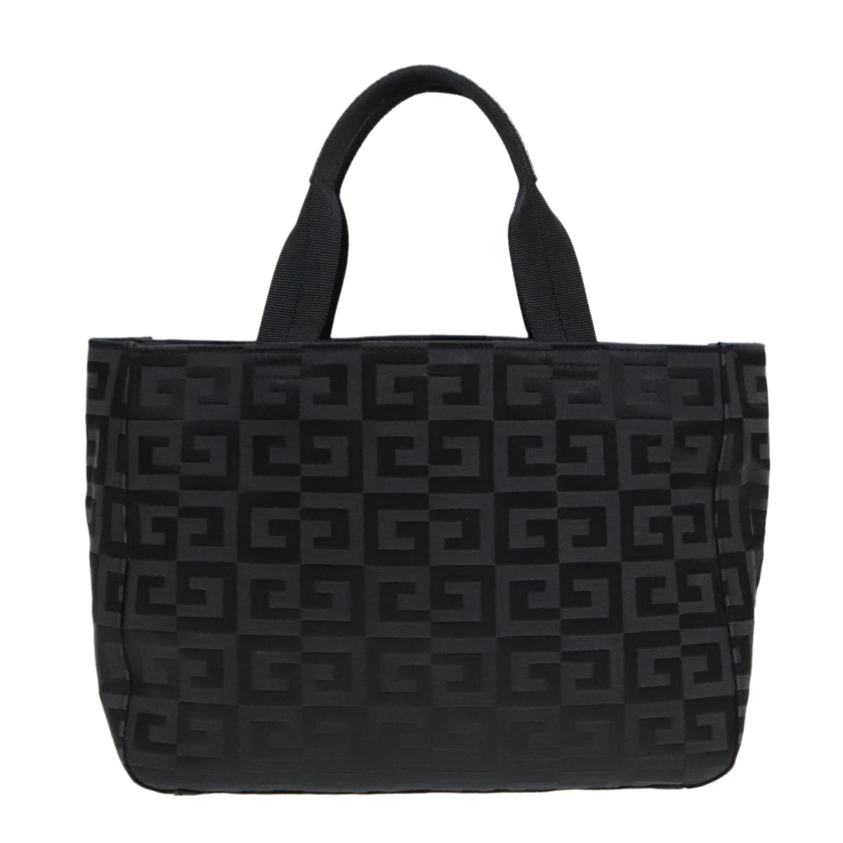 GIVENCHY Tote Bag Canvas Black Silver Auth bs18466