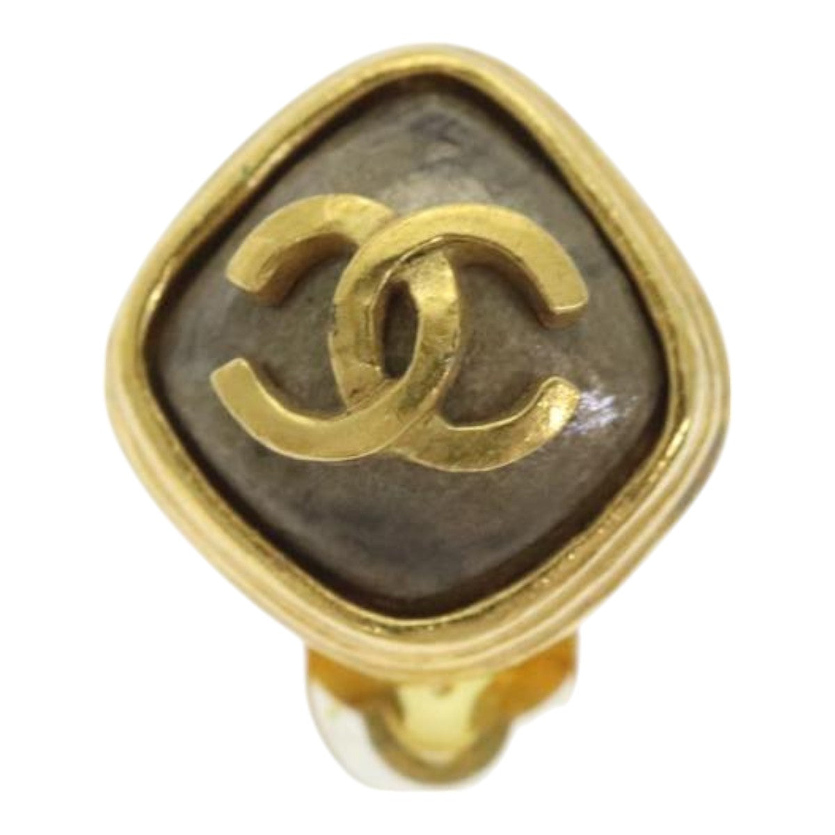 CHANEL COCO Mark Earring metal Gold CC Auth bs18469