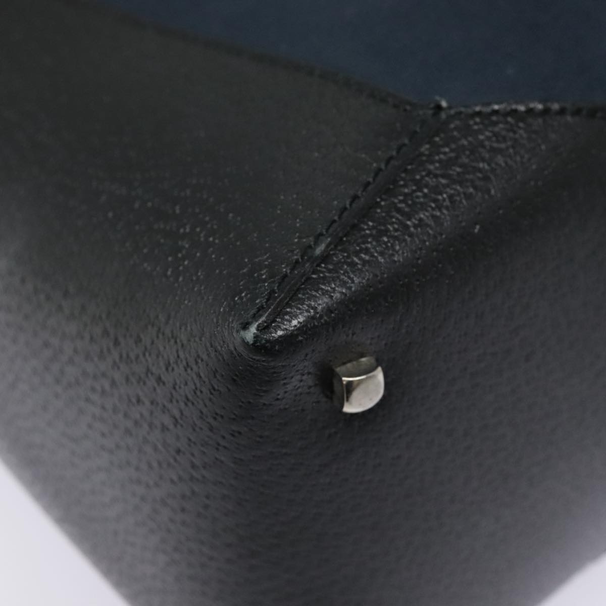 Salvatore Ferragamo Tote Bag Canvas Navy Silver Auth bs18544