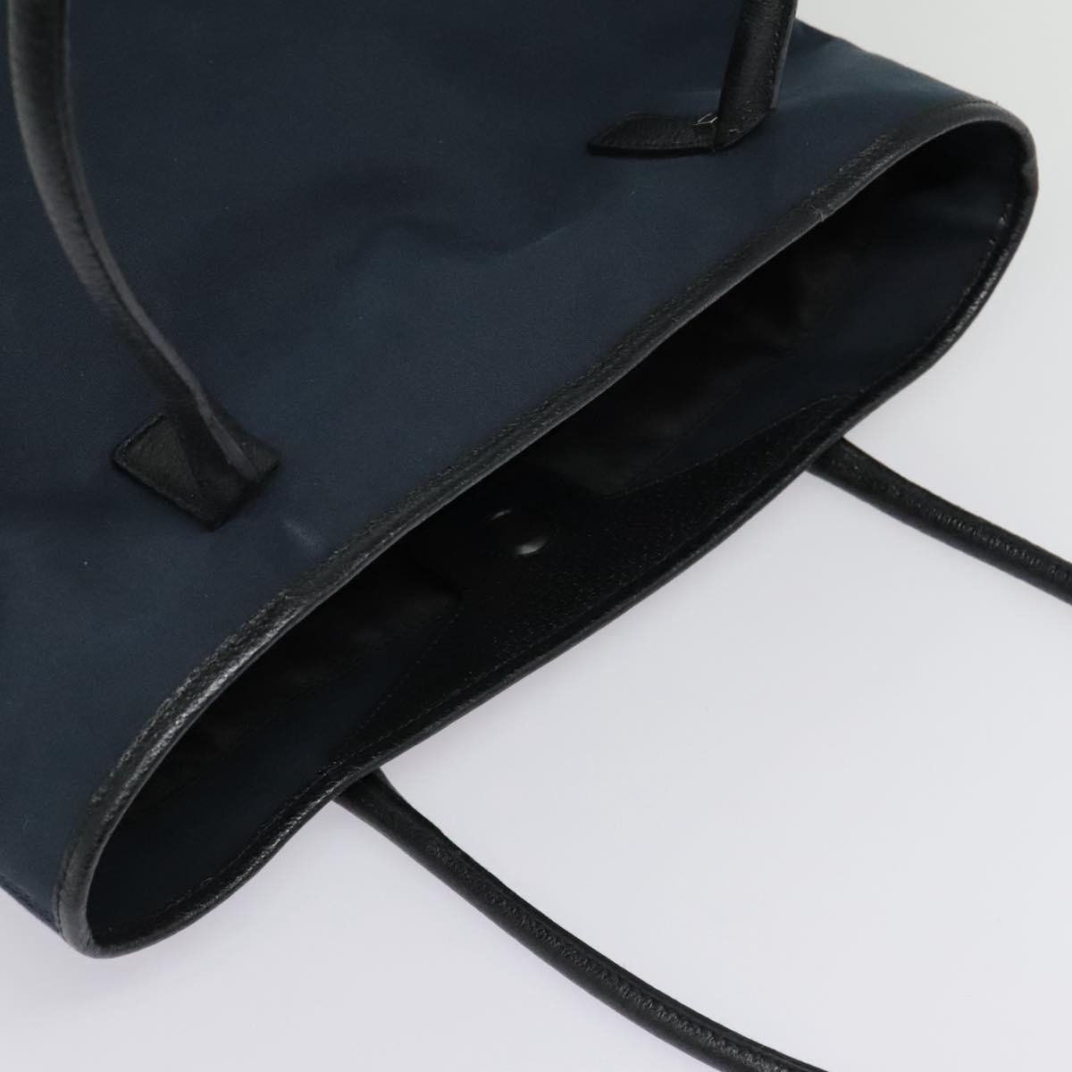 Salvatore Ferragamo Tote Bag Canvas Navy Silver Auth bs18544