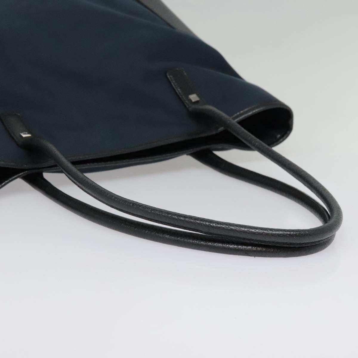 Salvatore Ferragamo Tote Bag Canvas Navy Silver Auth bs18544