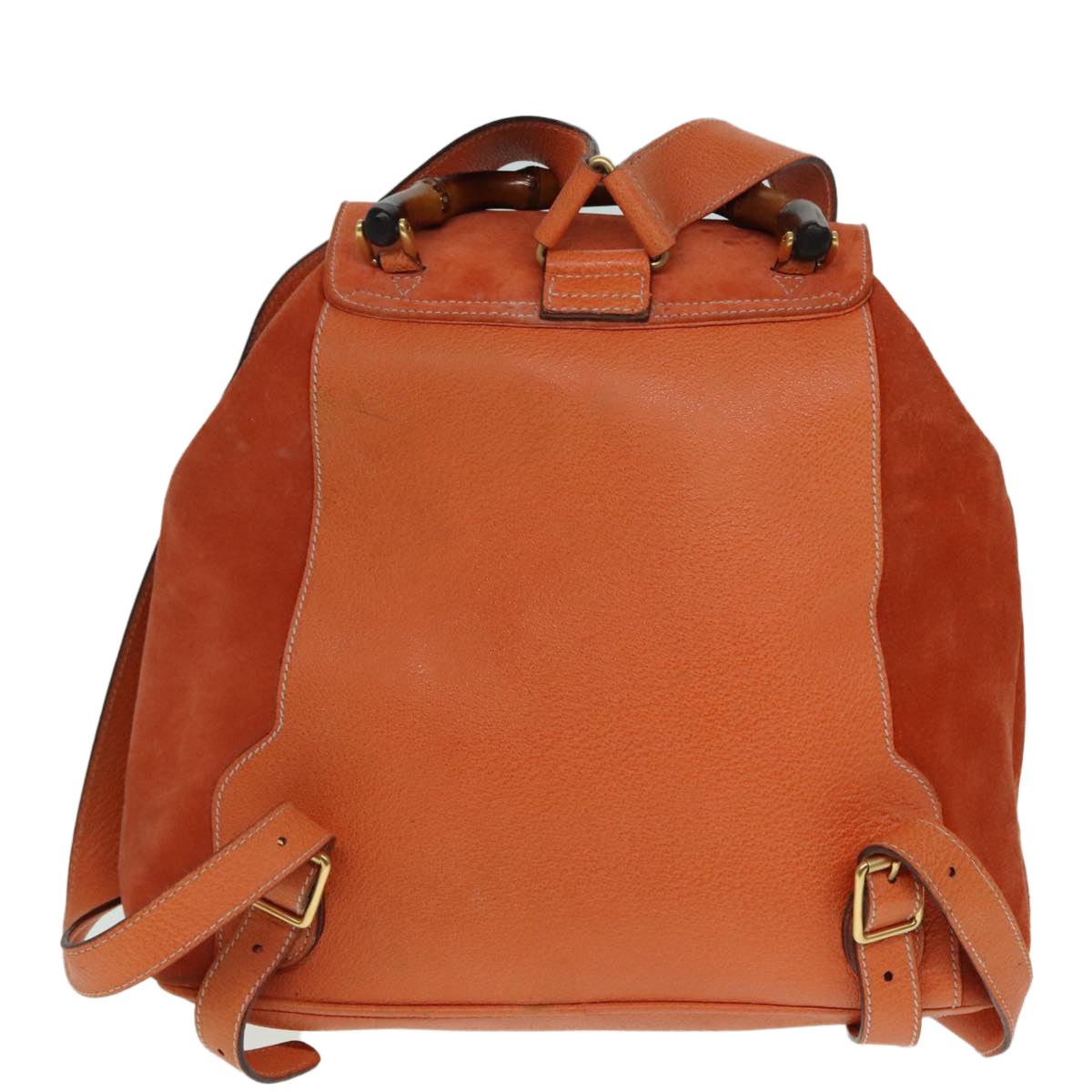 GUCCI Bamboo Backpack Suede Orange Gold 003 2058 0016 Auth bs18561