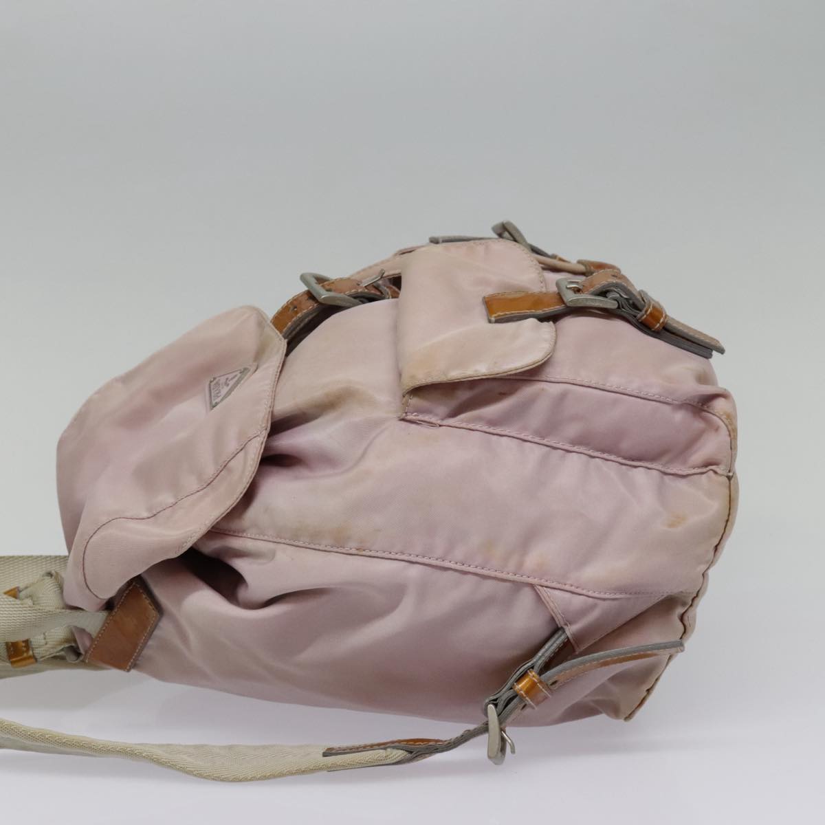 PRADA Backpack Nylon Pink Silver Auth bs18571