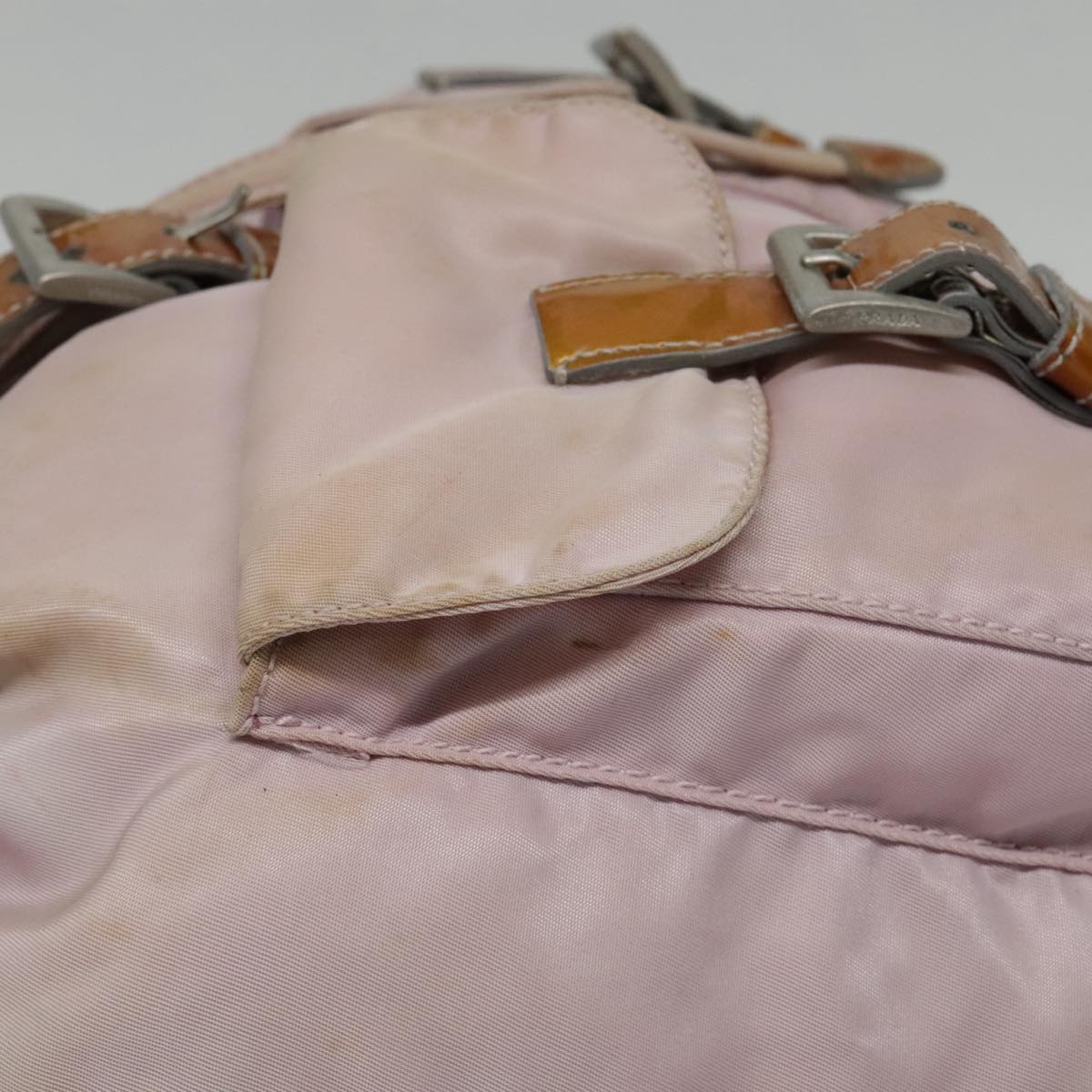 PRADA Backpack Nylon Pink Silver Auth bs18571