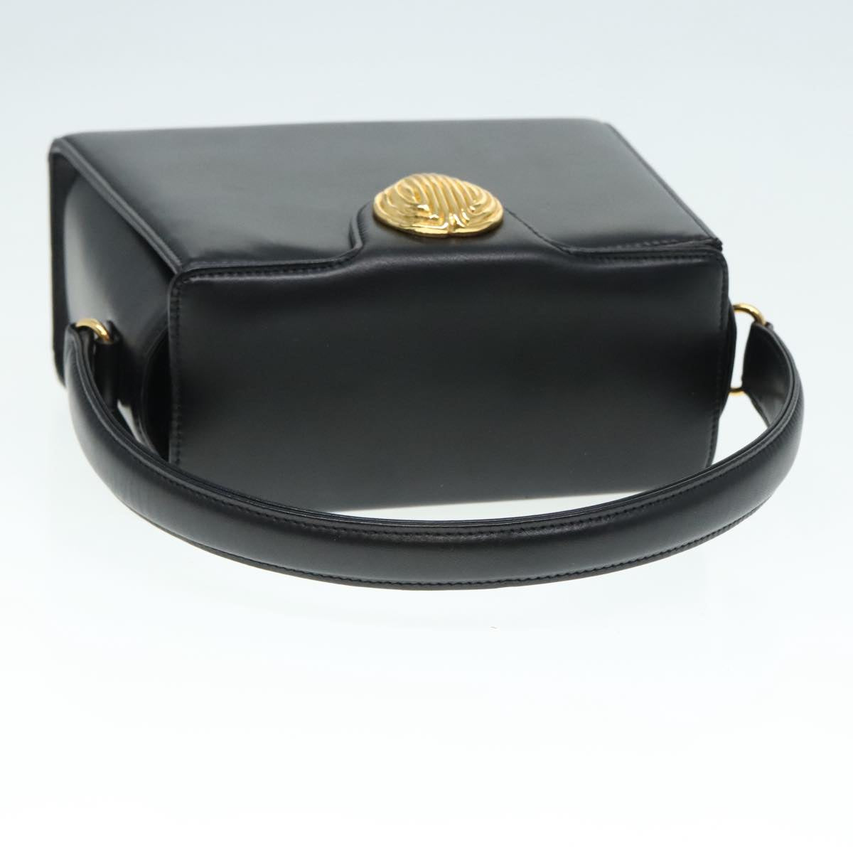 GIVENCHY Hand Bag Leather Black Gold Auth bs18596