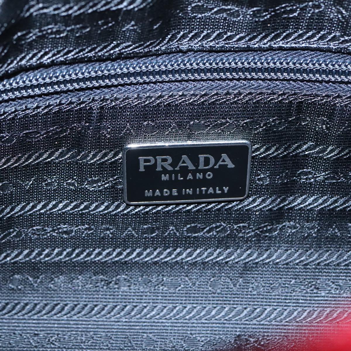 PRADA Hand Bag Nylon Red Silver Auth bs18600