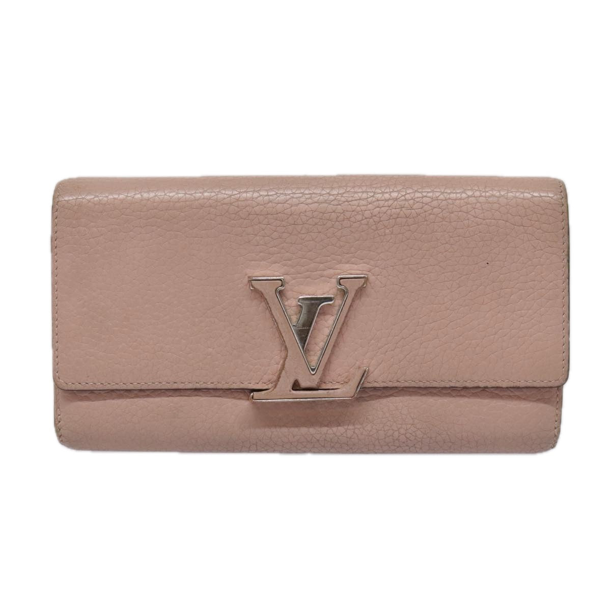 LOUIS VUITTON Capusine Long Wallet Leather Pink M61250 LV Auth bs18630