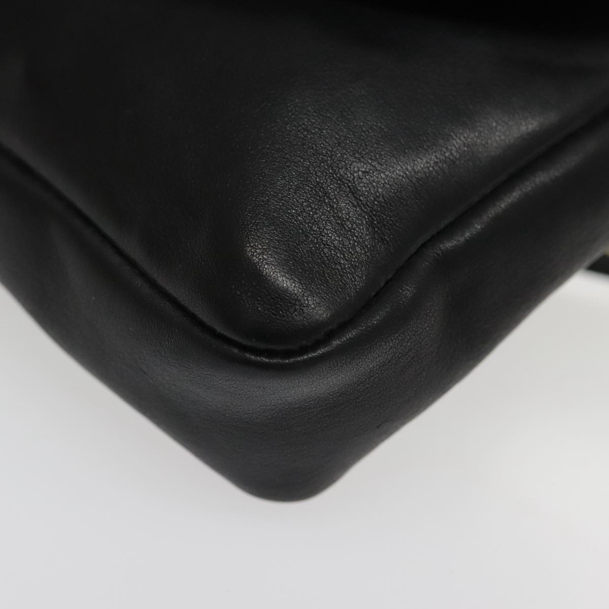 CHANEL COCO Mark Chain Waist bag Lamb Skin Black Gold CC Auth bs18653