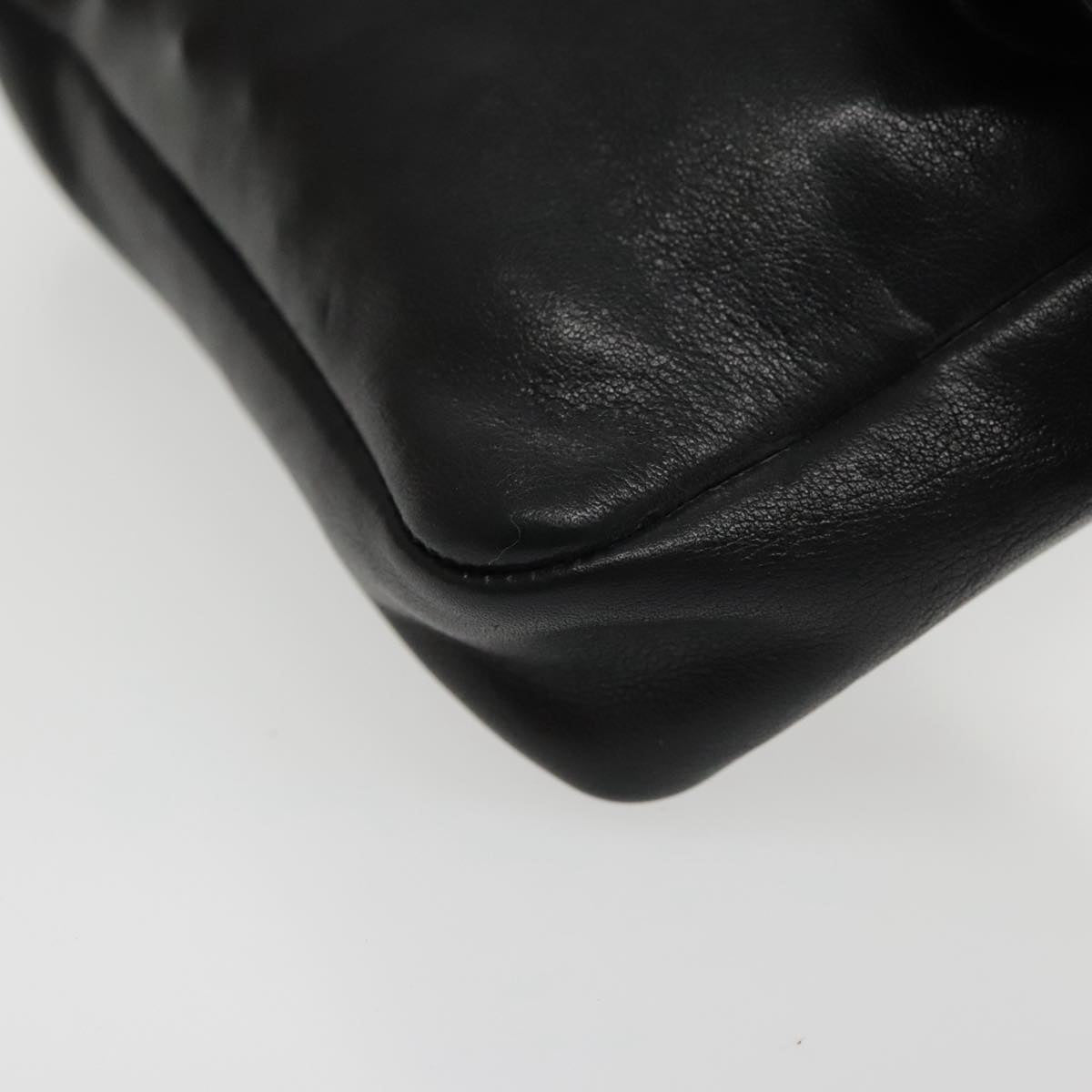 CHANEL COCO Mark Chain Waist bag Lamb Skin Black Gold CC Auth bs18653