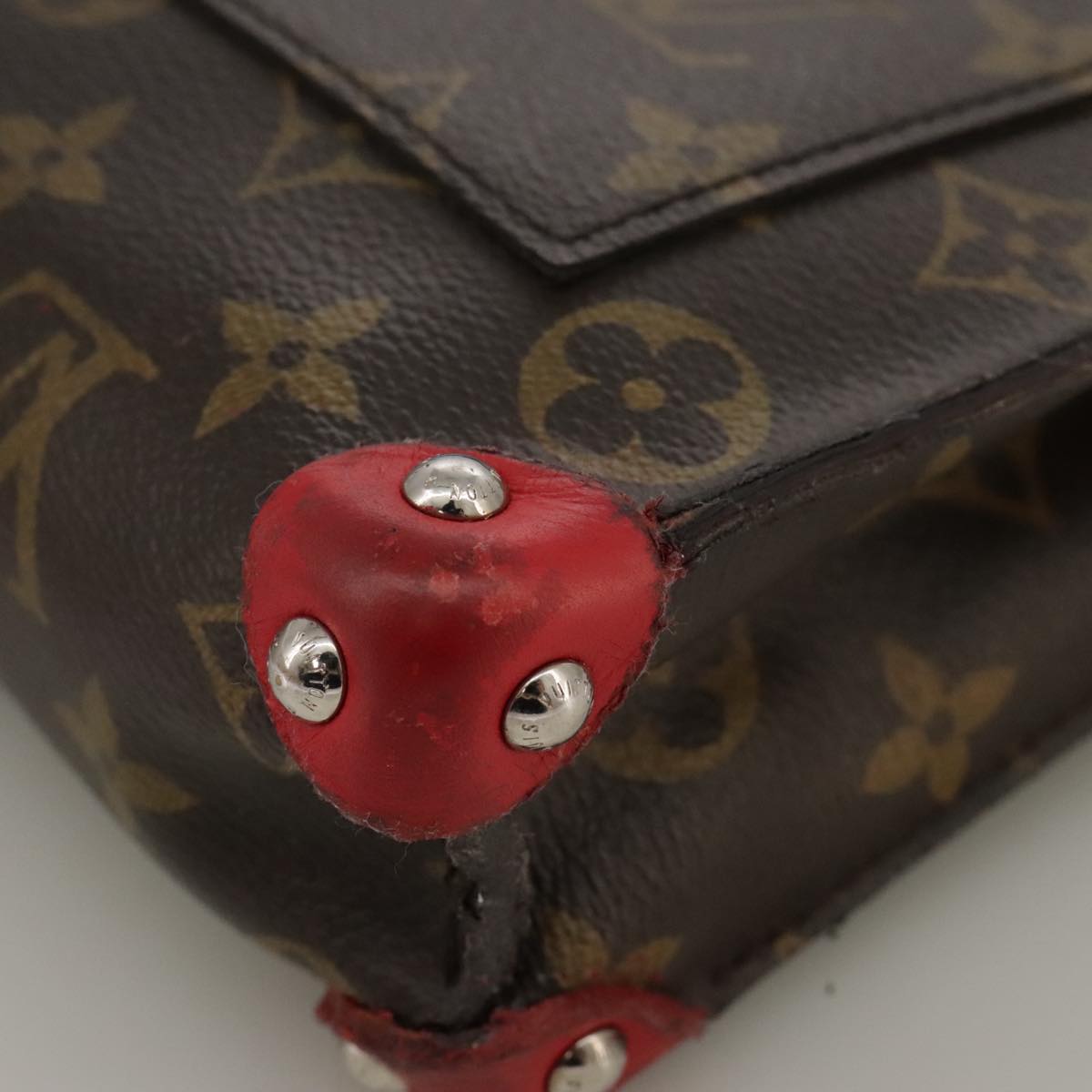 LOUIS VUITTON Monogram Pochette Mask PM Shoulder Bag Red LV Auth bs18757