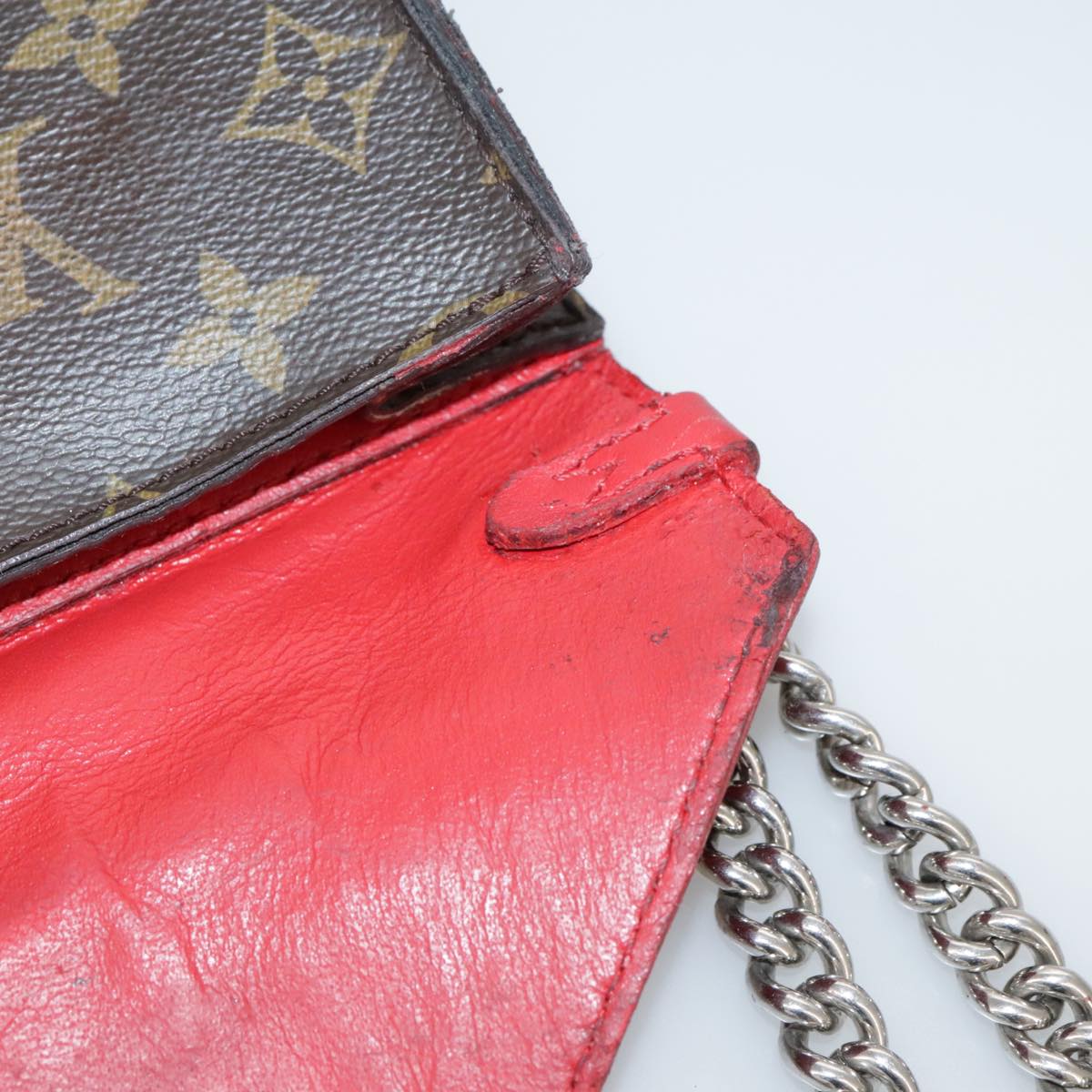 LOUIS VUITTON Monogram Pochette Mask PM Shoulder Bag Red LV Auth bs18757