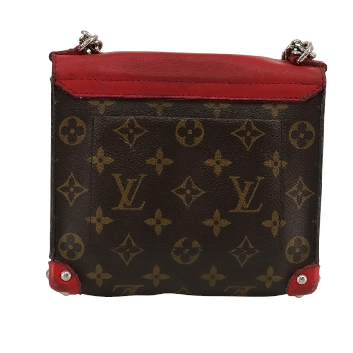 LOUIS VUITTON Monogram Pochette Mask PM Shoulder Bag Red LV Auth bs18757